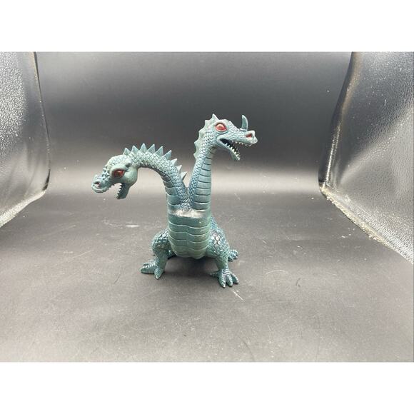 Vintage 1983 Imperial 2 Headed Dragon Rubber Figure Made In Hong Kong - Picture 1 of 11